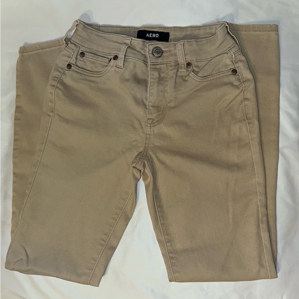 Aeropostale Women's Skinny Pants Beige Tan